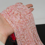 Natural Pink Opal Faceted Rondelle Beads 3x4mm