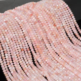 Natural Pink Opal Faceted Rondelle Beads 3x4mm