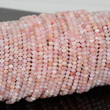 Natural Pink Opal Faceted Rondelle Beads 3x4mm