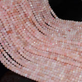 Natural Pink Opal Faceted Rondelle Beads 3x4mm