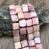 Pink Opal Quartz Square Slice Stone Beads DIY Jewelry Making