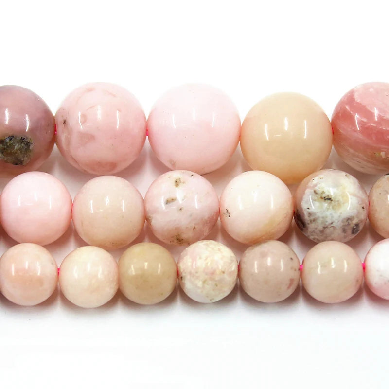 Pink Opal Round Beads Strand 6/8/10/12MM DIY Jewelry Making