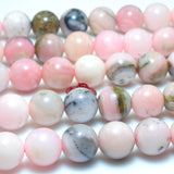 Natural Pink Opal Smooth Round Beads Gemstone for DIY Jewelry Making