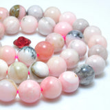 Natural Pink Opal Smooth Round Beads Gemstone for DIY Jewelry Making