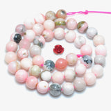 Natural Pink Opal Smooth Round Beads Gemstone for DIY Jewelry Making