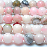Natural Pink Opal Smooth Round Beads Gemstone for DIY Jewelry Making