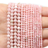 Natural Pink Opal Stone Beads Faceted 2mm 3mm 4mm Round Loose Beads