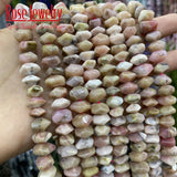 Pink Opal Stone Beads Irregular Cut Loose Spacer Beads 6X11mm