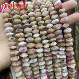 Pink Opal Stone Beads Irregular Cut Loose Spacer Beads 6X11mm