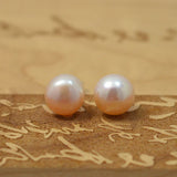 Pink Pearl Earrings Sterling Silver Studs Fine Jewelry Gift