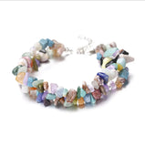 Pink Quartz Amethyst Agate Lapis Lazuli Bracelet with Crystal Gravel
