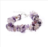 Pink Quartz Amethyst Agate Lapis Lazuli Bracelet with Crystal Gravel