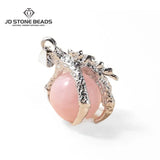 Pink Quartz Bead Dragon Claw Wrap Pendant for Jewelry Making