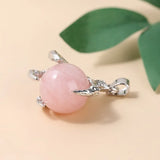Pink Quartz Bead Dragon Claw Wrap Pendant for Jewelry Making