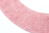 Pink Quartz Spacer Beads Strand 5 by 8 MM for Jewelry Making
