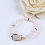 Natural Pink Quartz Stone Bracelets Beaded Yoga Bracelets