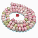 Natural Pink Rhodonite Smooth Rondelle Loose Beads Gemstone Semi Precious