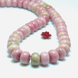Natural Pink Rhodonite Smooth Rondelle Loose Beads Gemstone Semi Precious