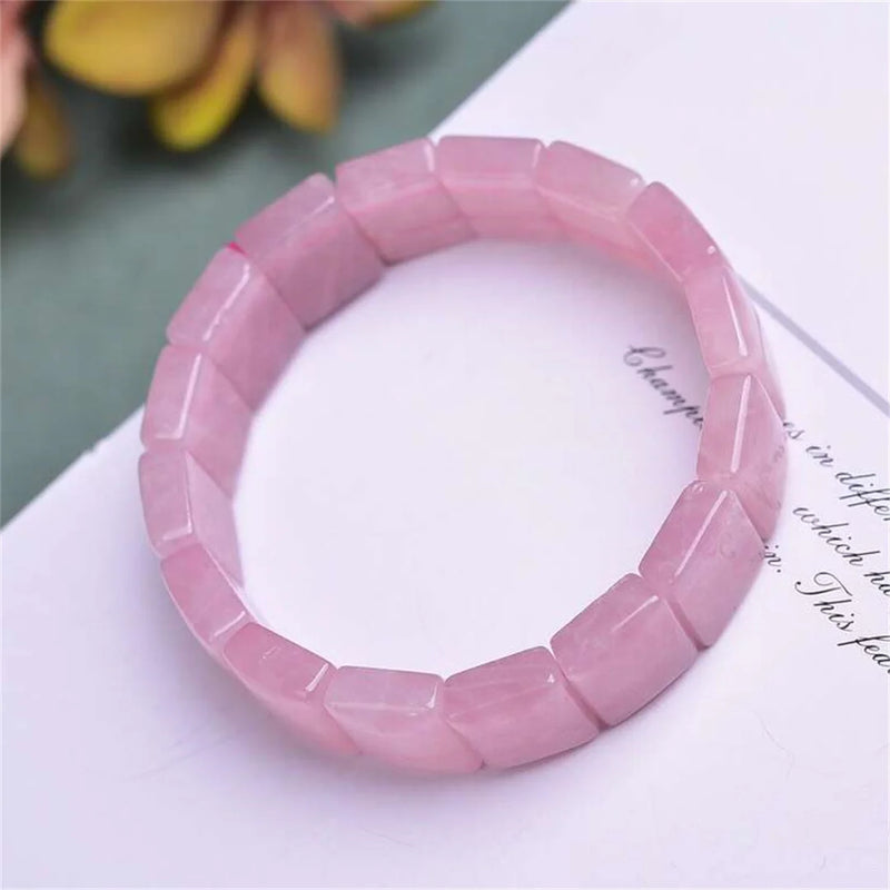 Rose Quartz Madagascar Bracelet Lucky Crystal Bangle Jewelry