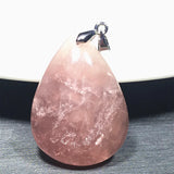 Pink Rose Quartz Pendant Reiki Beauty Love Gift Beads Madagascar Crystal