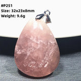Pink Rose Quartz Pendant Reiki Beauty Love Gift Beads Madagascar Crystal
