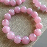 Rose Quartz Women Bracelet - Madagascar Stretch Round Beads Jewelry