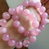 Rose Quartz Women Bracelet - Madagascar Stretch Round Beads Jewelry