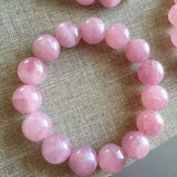 Rose Quartz Women Bracelet - Madagascar Stretch Round Beads Jewelry