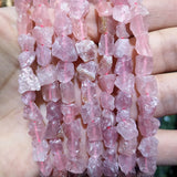 Natural Pink Rose Quartz Rough Stone Beads for Jewelry Making