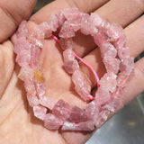 Natural Pink Rose Quartz Rough Stone Beads for Jewelry Making