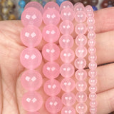 Pink Stone Beads Round Agate Quartz Spacer Beads for Jewelry Making