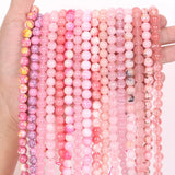 Pink Stone Beads Round Agate Quartz Spacer Beads for Jewelry Making