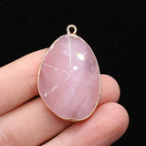 Rose Quartz Pendant Necklace Bracelet Earring Accessories 30x50mm