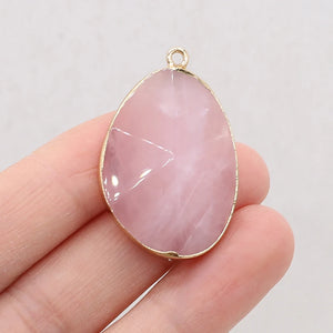 Rose Quartz Pendant Necklace Bracelet Earring Accessories 30x50mm