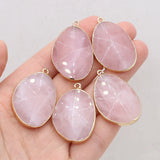 Rose Quartz Pendant Necklace Bracelet Earring Accessories 30x50mm