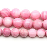 Pink Striated Shell Beads 15'' Strand 6/8/10/12mm