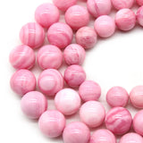 Pink Striated Shell Beads 15'' Strand 6/8/10/12mm