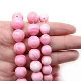 Pink Striated Shell Beads 15'' Strand 6/8/10/12mm
