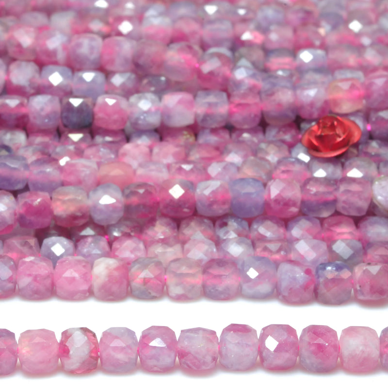 Natural Pink Tourmaline Micro Faceted Cube Loose Gemstones