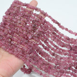 Natural Pink Tourmaline Rough Material Chips Beads 6mm-8mm