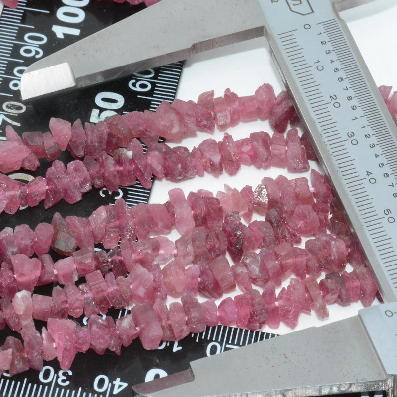 Natural Pink Tourmaline Rough Material Chips Beads 6mm-8mm