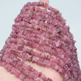 Natural Pink Tourmaline Rough Material Chips Beads 6mm-8mm