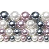 Pink Grey Shell Pearl Spacer Beads 6/8/10/12mm