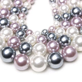 Pink Grey Shell Pearl Spacer Beads 6/8/10/12mm