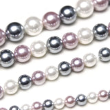 Pink Grey Shell Pearl Spacer Beads 6/8/10/12mm