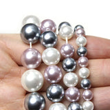 Pink Grey Shell Pearl Spacer Beads 6/8/10/12mm