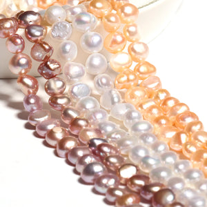 Pink Purple Freshwater Pearl Beads High Potato Shape Punch Loose Pearls