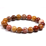 Pink Wooden Petrified Stone Beads for Bracelet Making