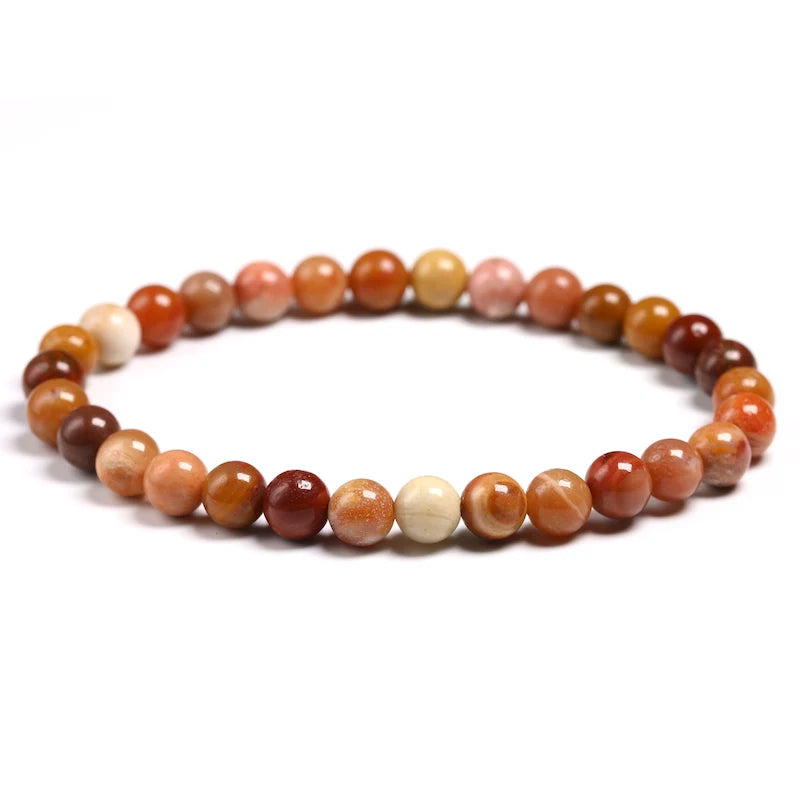 Pink Wooden Petrified Stone Beads for Bracelet Making