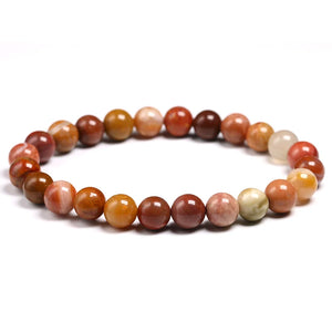 Pink Wooden Petrified Stone Beads for Bracelet Making